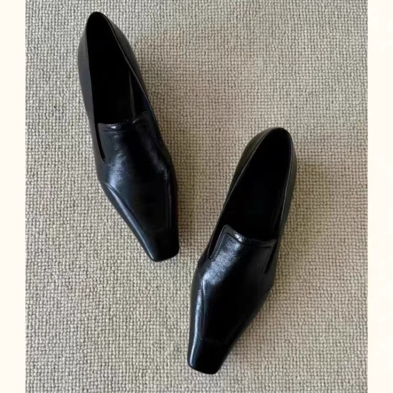 Women'S Shoes - 레트로 스퀘어토 딥 마우스 슬립온 로우힐
