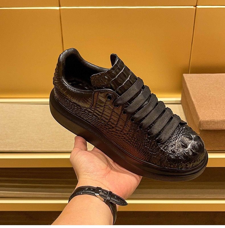 Breathable Mesh Athletic Shoes - 2025 여름 악어 무늬 블랙 남성