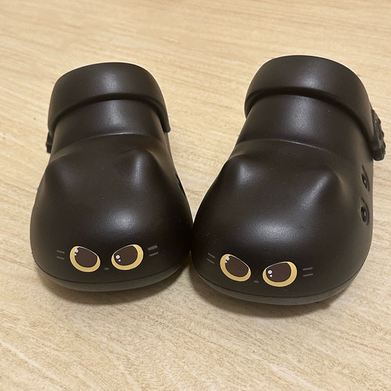 Boots - 여성용 새로운 창의적인 검은색 고양이 슬리퍼,