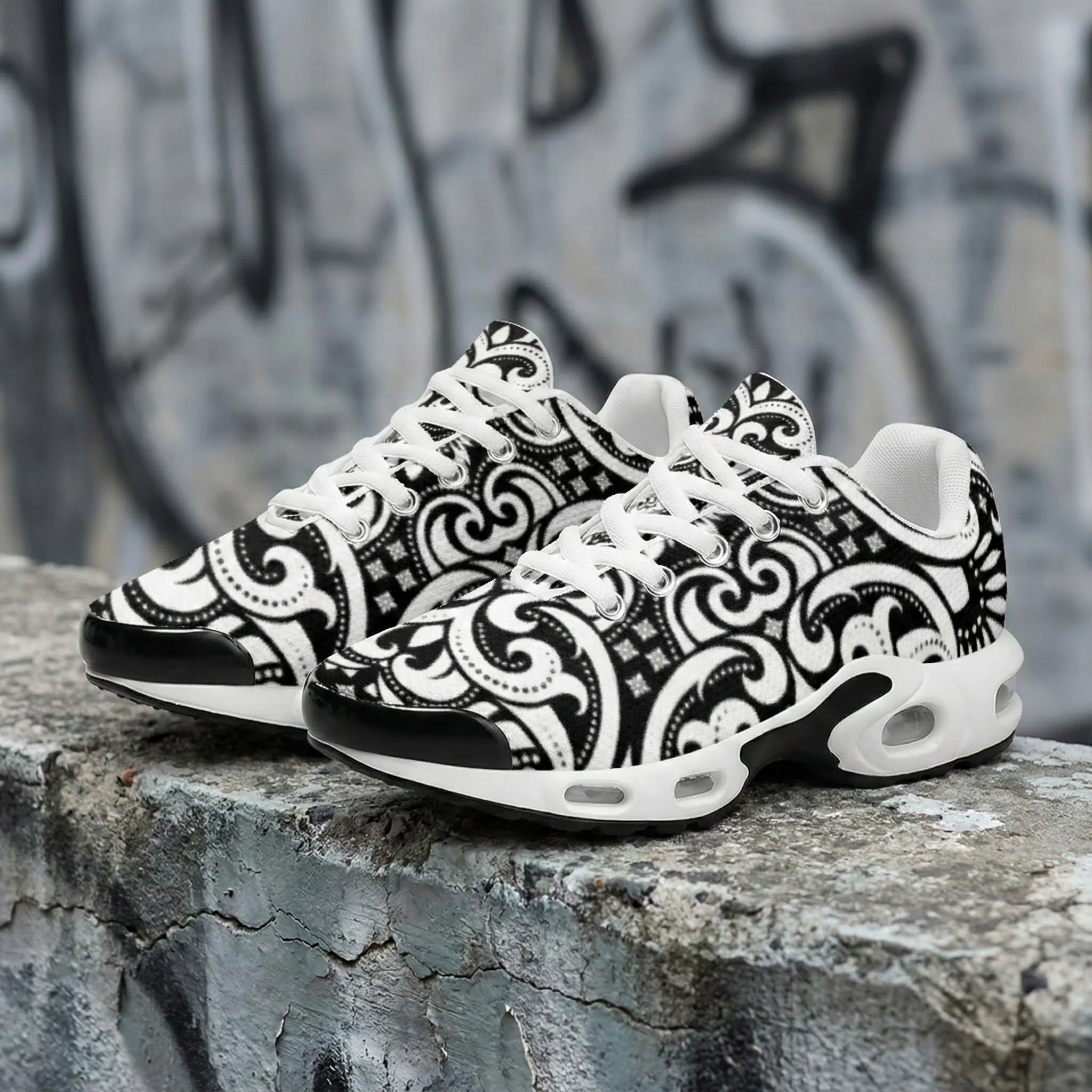 폴란드 스타일 흑백 스트라이프 캐주얼 에어쿠션 통기성  - Breathable Mesh Athletic Shoes 리뷰 및 가격