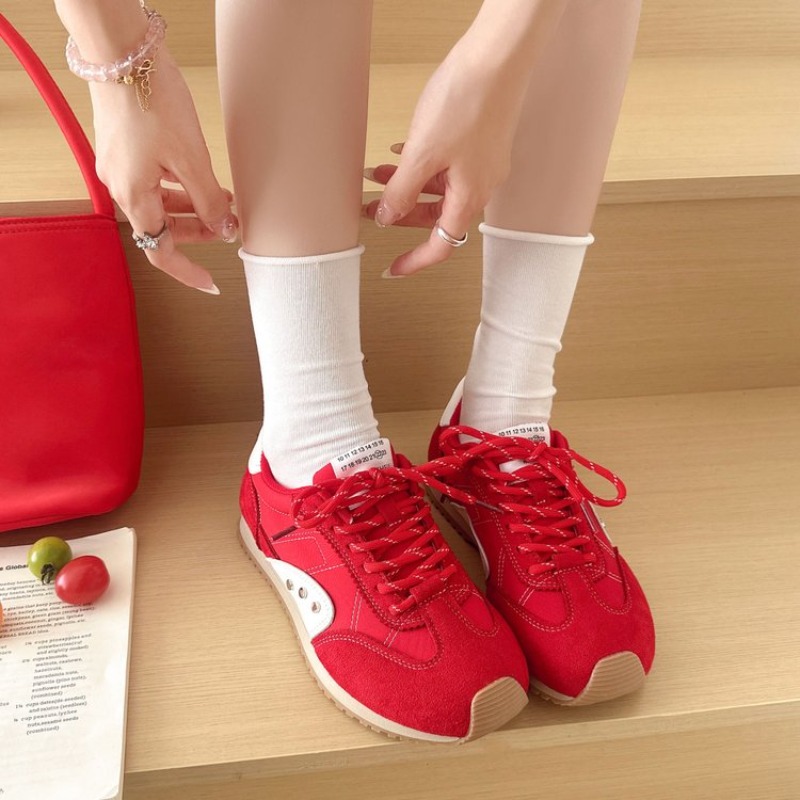 레트로 컬러 블록 스니커즈 여성용 부드러운 플랫 런닝화 - Sneakers 리뷰 및 가격