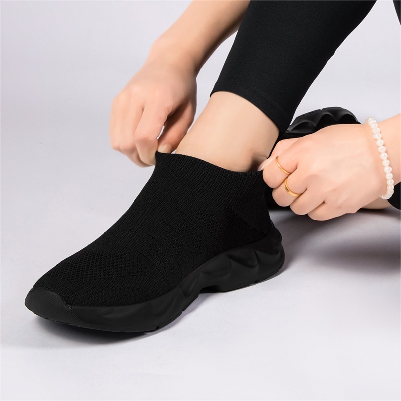 여성용 메쉬 니트 슬립온 워킹 슈즈, 통기성 좋은 경량 - Knit Fabric Lace Up Sneakers 리뷰 및 가격