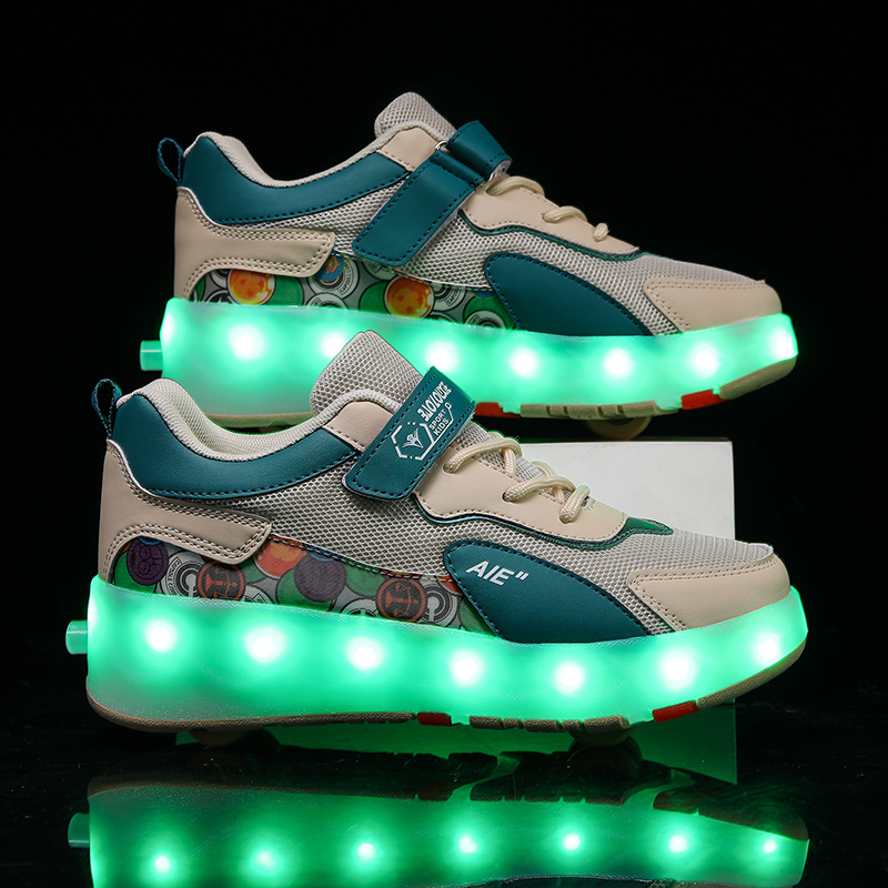 4륜 접이식 LED 라이트가 있는 유스 롤러 스케이트, - Running Shoes 리뷰 및 가격